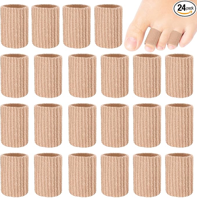 Blulu 24 Pieces Toe Tubes 0.98 Inches Cushion Tube Corn Pads by Blulu