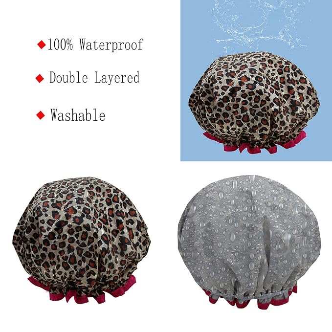 Shower Cap for Women, Hotel and Hair Salon … - Image 2