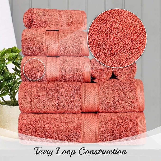 SUPERIOR Egyptian Cotton Pile 3 Piece Towel Set, Includes 1 Bath, 1 Hand - Image 6