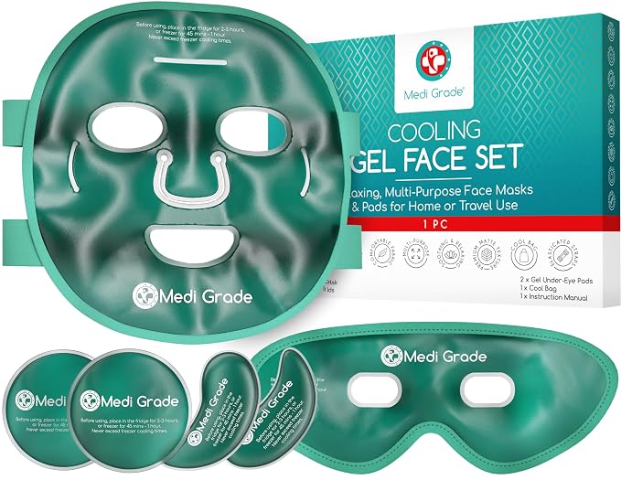 Medi Grade Cooling Ice Face Mask and Cooling Eye Mask by MediGrade