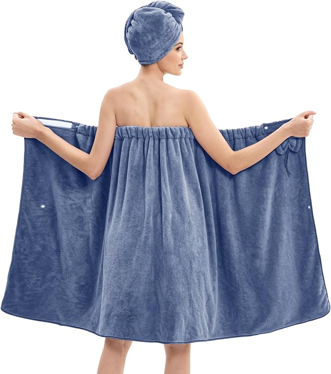 Bath Wrap Towels for Women – Adjustable Spa Shower Wrap by HJMJY