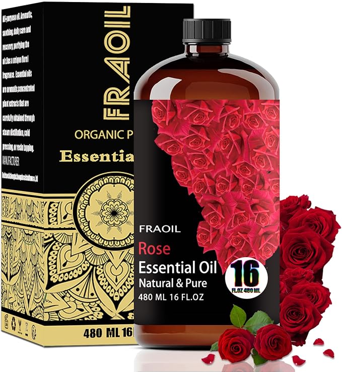 Rose Essential Oil, Rose Oil 16 Fl Oz 480 ML by FRAOILESSENTIALOIL