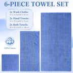 6 Pcs Large Bath Towels Set 28x55 Inch Soft Cotton Towels - Image 2