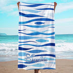 JML Custom Beach Towel with Name, Personalized Microfiber Beach Towel with Name by JML