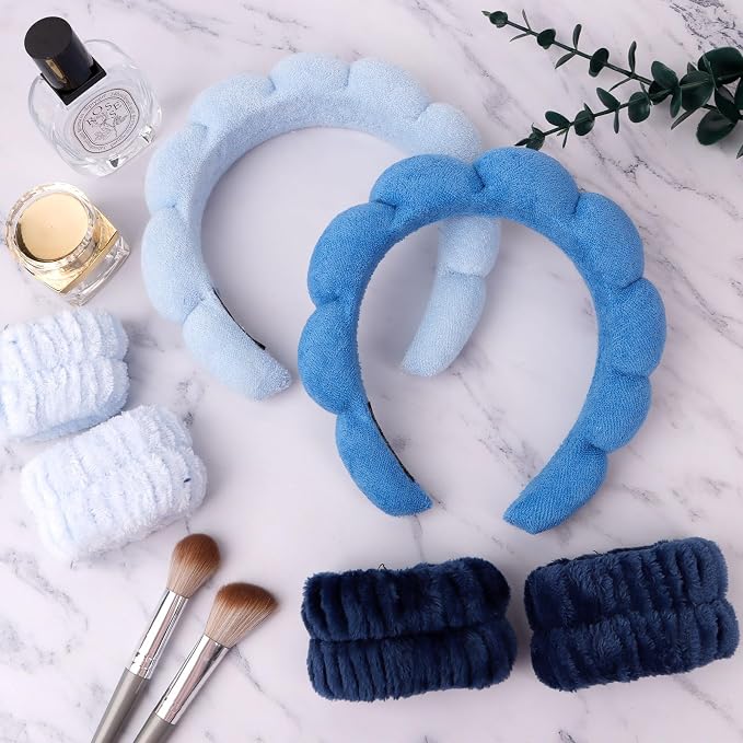 6Pcs Spa Set, Terry Cloth Headbands & Wrist Washbands - Image 9