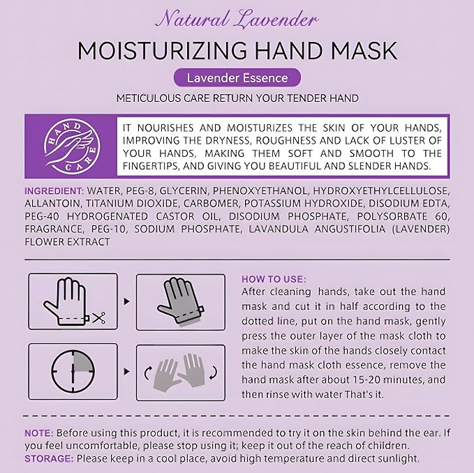 Chicwe 6 Pairs of Hand Masks Moisturizing Glove, Hydrating Hand Masks - Image 7