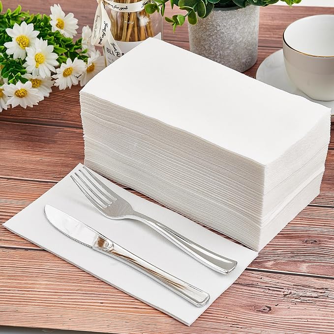 100PACK Disposable Hand Towels for Bathroom, Soft and Absorbent Paper Guest - Image 2