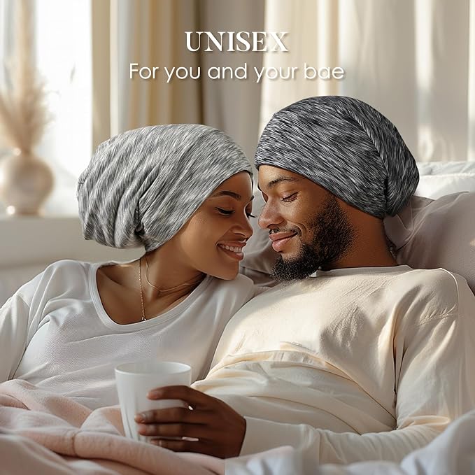 LULUSILK 100% Mulberry Silk Lined Sleep Cap, Adjustable Silk Hair Wrap - Image 6
