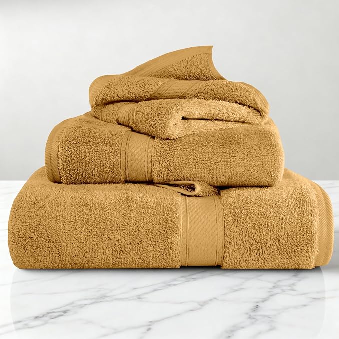 Superior Egyptian Cotton Pile 3-Piece Towel Set, Includes 1 Bath, 1 Hand by SUPERIOR