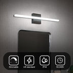 Combuh Bathroom Light Fixtures Dimmable Black Vanity Lights Bar 24 Inch 14W - Image 3