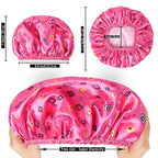 4 PCS Shower Cap for Women, Elastic and Reusable Bath Caps, Double Layers - Image 3