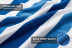 Velour Cabana Beach Towel 2 Pack, 30” x 60” Soft Plush Cotton Pool Towel - Image 5