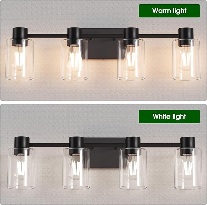 4-Light Modern Vanity Light Fixtures Over Mirror, Matte Black Bathroom Light - Image 7