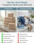 Casa Platino 12 Pcs Premium Cotton Towel Set - Image 5