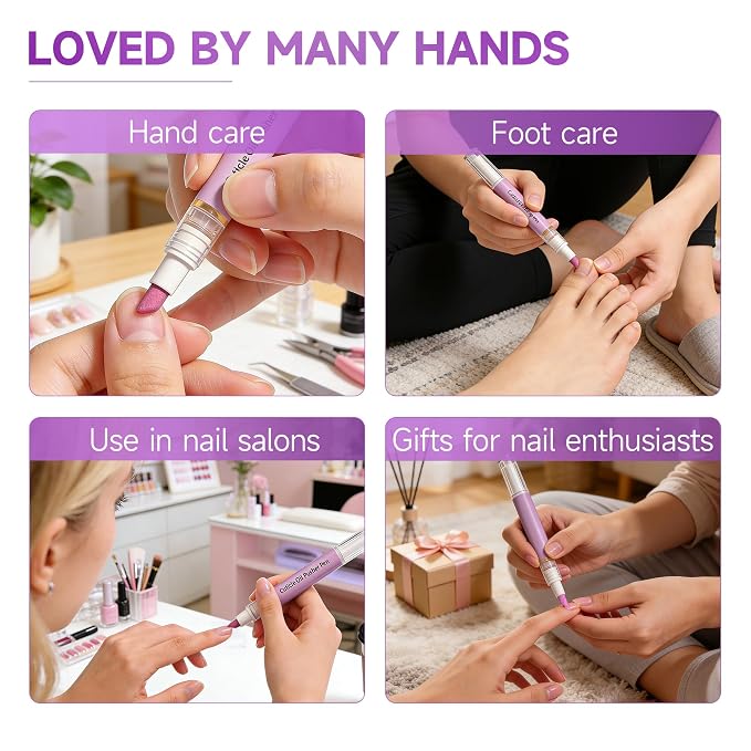 2 Pcs 2-in-1 Cuticle Oil Pusher Pen - Image 5