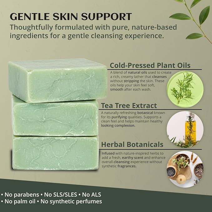 Dr.Ancient Tea Tree Soap Bar, Organic Soap Bars Handcrafted the Traditional Way - Image 4