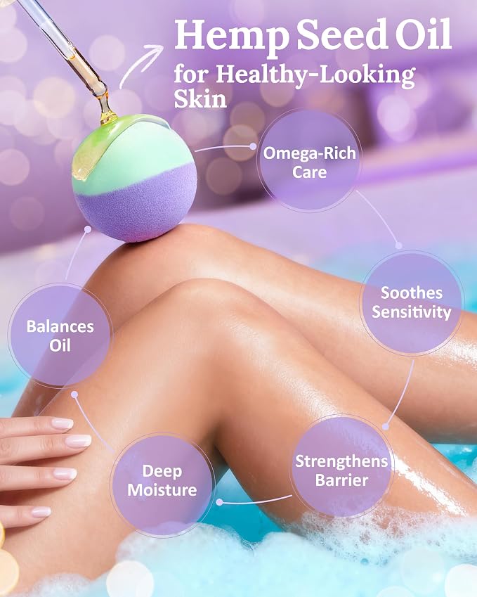 Hemp Oil Bath Bombs Women Gift Set, 24 Pack Natural Bubble Bath Spa Kit - Image 2