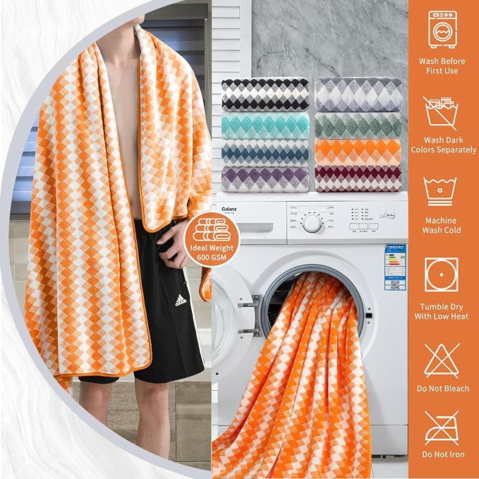 4 Piece Extra Large Bath Towel Set Oversized Bath Sheet 35"x70" Bathroom Towel - Image 3