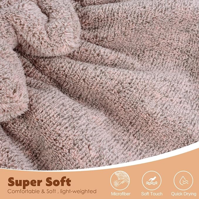 SUNLAND Microfiber Women Bath Towel Wrap and Hair Drying Towel Set, Adjustable - Image 4