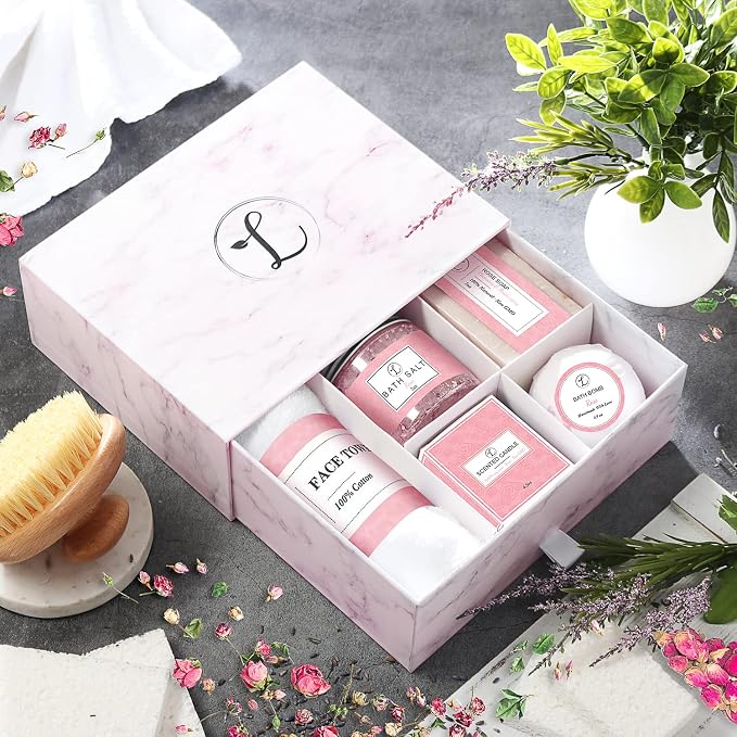Spa Gift Set 100% Natural, Gift Box Includes: Bath Bomb, Bath Salt, Hand Soap - Image 2