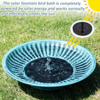 12.3" Solar Fountain Bird Bath for Outside, Metal Solar Bird Bath Fountains - Image 4