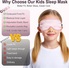 Kids Sleep Mask, Kids Eye Mask for Boys Girls, Kid Silk Eye Masks - Image 4
