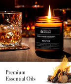 Scented Candles for Men | Bonfire, Mahogany & Teakwood Scented | Wooden Wick - Image 6