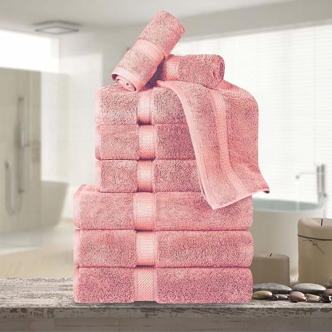 Superior Egyptian Cotton Pile 9 Piece Towel Set, Includes 3 Bath, 3 Hand by SUPERIOR