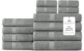 100% Cotton Bath Towel Set of 12-4 Bath Towels, 4 Hand Towels, 4 Wash Cloths by VillaCelestia