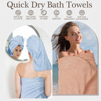 VitalCozy Set of 6 Large Bath Towels - Image 4