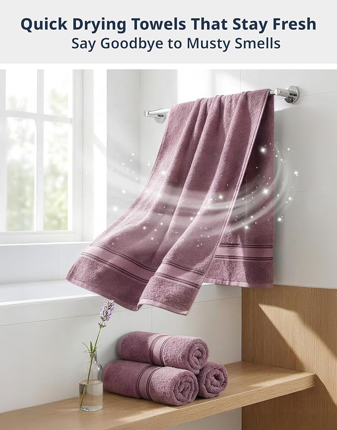 LANE LINEN 100% Cotton Large Bath Towels Set of 4 - Image 7