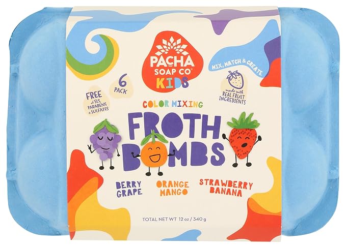 PACHA SOAP Color Changing Froth Bomb 6 Count, 12 OZ by PachaSoapCo