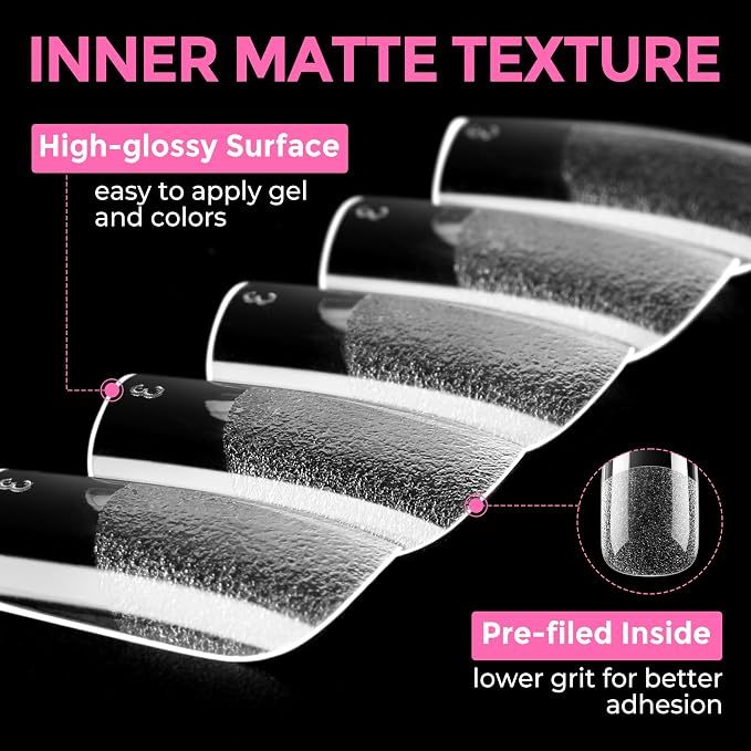 UNA GELLA Short Square Gel Nail Tips 216pcs Short Square Press on Nails - Image 7