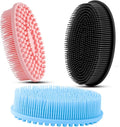 3 Pack Silicone Body Scrubber, Soft Silicone Loofah Exfoliating Body Scrubber by Slergut