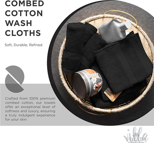 100% Cotton Wash Cloth for face & Body Set of 6, Sustainable, Highly Absorbent - Image 2
