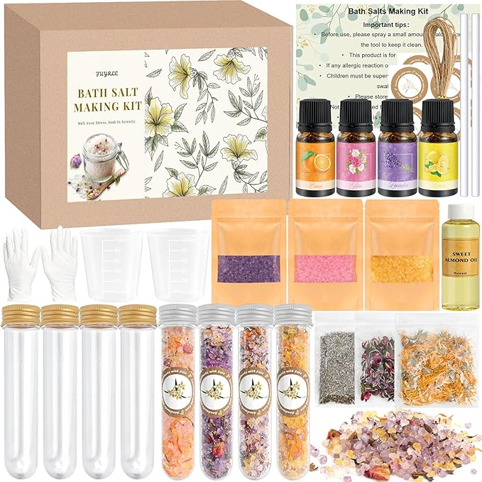 JUYRLE Bath Salts Making Kit- 31PCS DIY Bath Salts Making Kit, Make Your Own by JUYRLEPartyDecorations