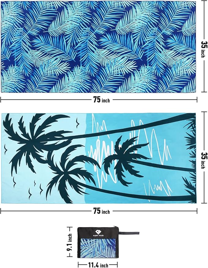 2 Pack Oversized Microfiber Pool Towel, Quick Drying, Super Absorbent - Image 6
