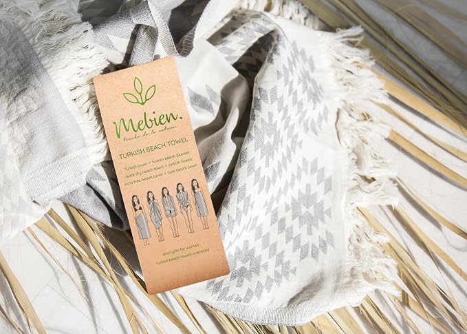 Premium 100% Cotton Turkish Towel – Vintage Light Grey, 35”x 67” – Quick Dry - Image 9
