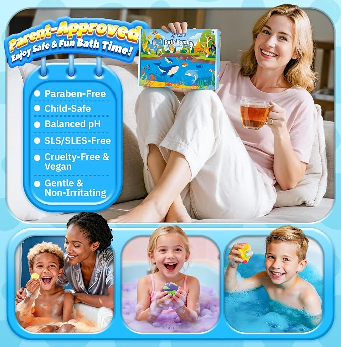 Bath Bombs for Kids with Surprise Inside, 20 Pack Handmade Bath Bomb Gift Set - Image 4
