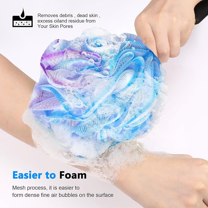 Loofah on a Stick PE Soft Mesh Luffa - Image 5