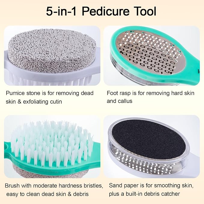Foot Scrubber Brush with Pumice Stone - Image 2