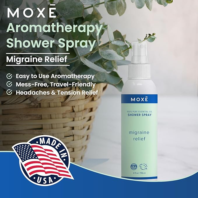 MOXE Migraine Relief Aromatherapy Shower Spray, Essential Oils - Image 2