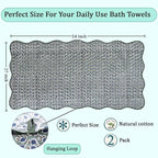 Ridhi Block Print Basil Green Cotton Spa/Beach Towel 27"x54" Set of 2 Handmade - Image 4