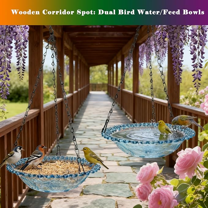 4 Pack Super Value Hanging Plastic Bird Baths and Feeders - Image 4