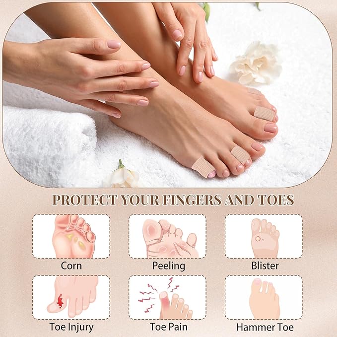 Blulu 24 Pieces Toe Tubes 0.98 Inches Cushion Tube Corn Pads - Image 5