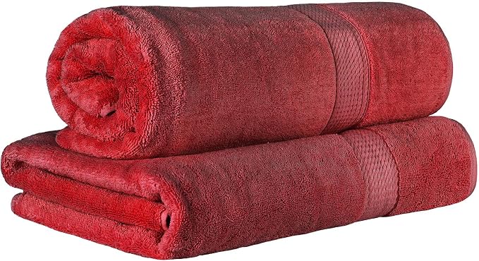 SUPERIOR Egyptian Cotton Pile Bath Sheet Set of 2, Ultra Soft Luxury Towels - Image 2