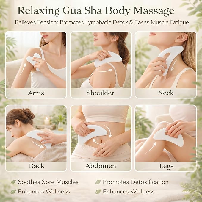 BBTO 2 Pcs Body Gua Sha Tool Large Resin Scraping Tools - Image 5