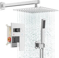 FPXRNG Shower Faucet Set Bathroom Square Rain Shower Head and Handle Set by FPXRNG