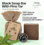 Dr.Ancient Pine Tar Black Soap Bar, Organic Soap Bars Handcrafted the - Image 2