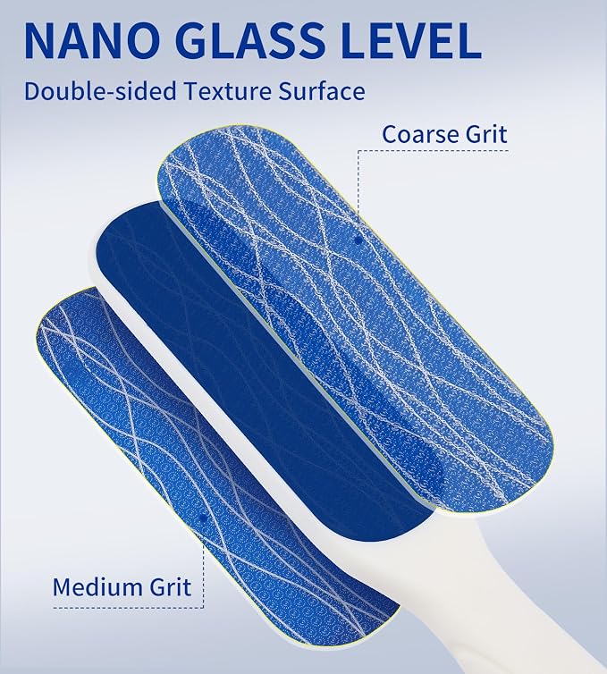 Nano Glass Foot File, Double-Sided Foot Callus Remover Feet Scrubber Hard & - Image 2